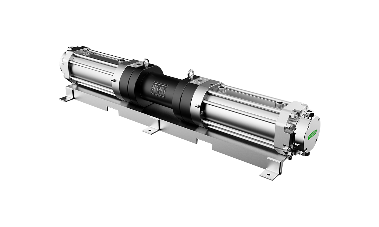 Single-stage double-acting Hydraulically Driven Gas Boosters
